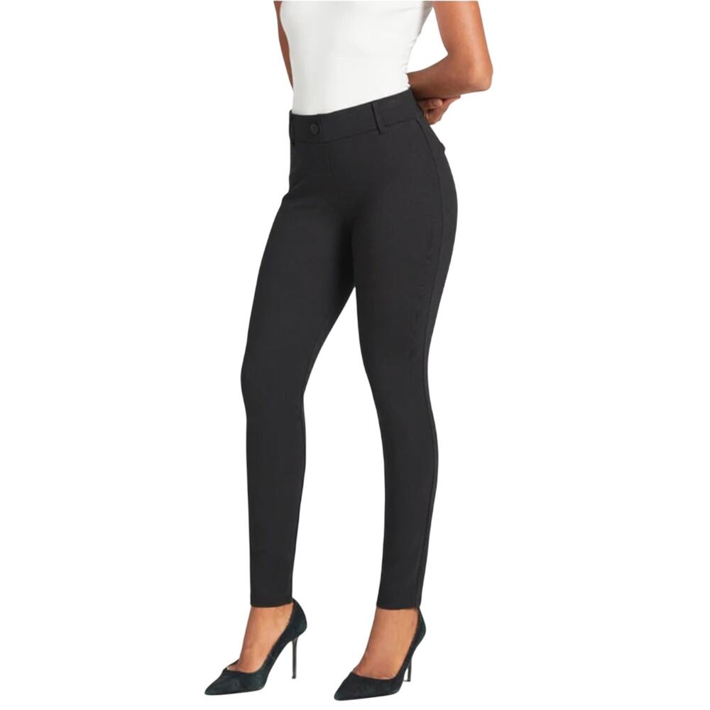 Betabrand Black Classic Skinny Dress Pant Yoga Pant Medium Petite